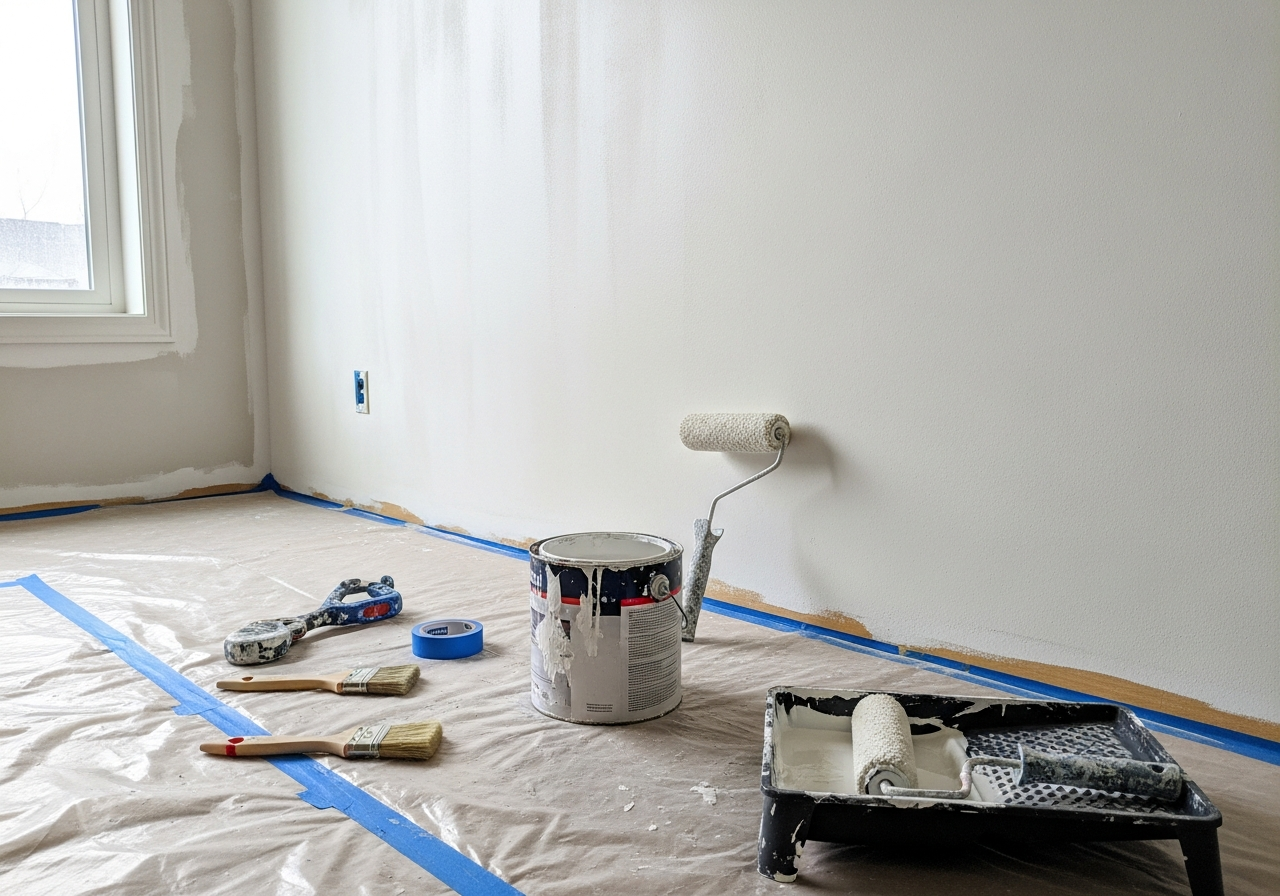 Chantier Peintre en bâtiment en cours à Saint-Genis Laval à Saint-Genis Laval
